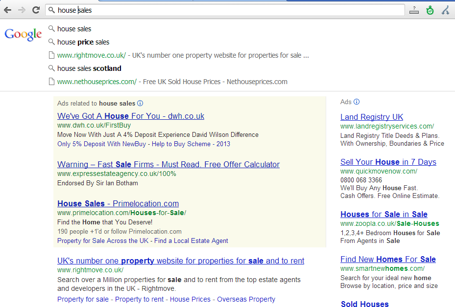 Search using the browser bar
